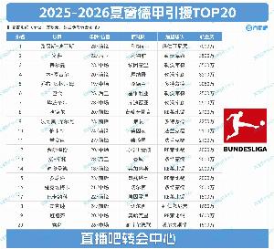 开云-德甲夏窗TOP20:标王迪亚斯7000万断层领跑,药厂花2亿前7占5席
